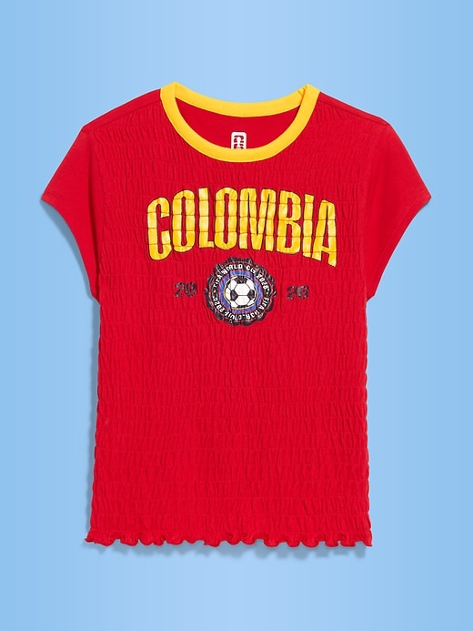 L'image numéro 1 présente T-shirt smocké à imprimé de la Coupe du Monde de la FIFA 26™, Colombie pour femme