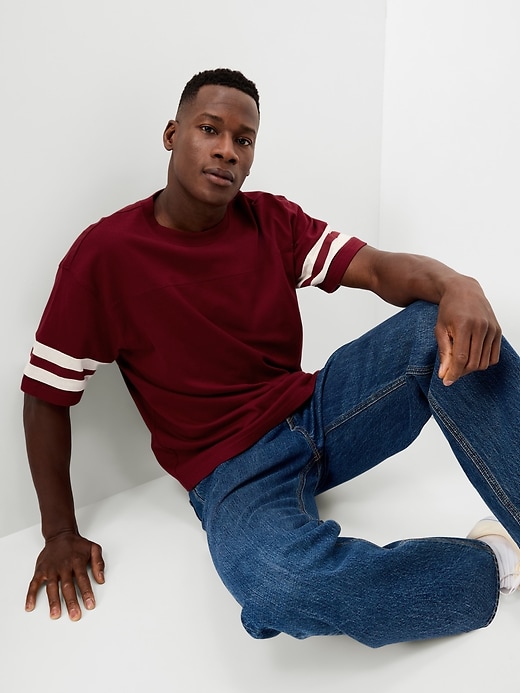 Image number 3 showing, Heavyweight Short-Sleeve Football-Style T-Shirt