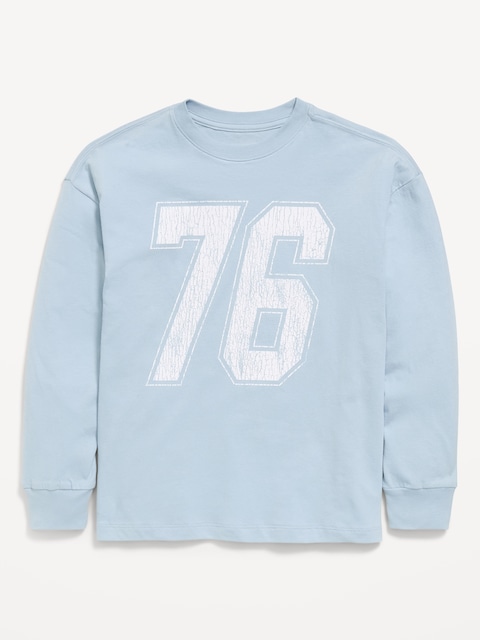 Oversized Long-Sleeve Graphic T-Shirt for Boys