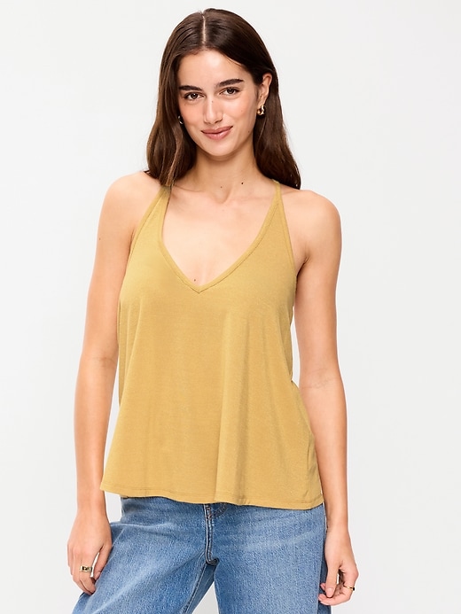 Image number 1 showing, Strappy-Back Shimmer Swing Tank Top