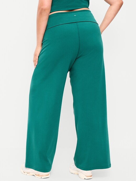 Image number 8 showing, High-Waisted PowerChill Fold-Over Wide-Leg Pants