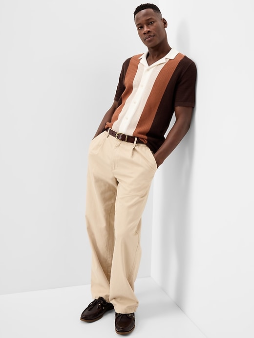 Image number 3 showing, Short-Sleeve Striped Camp Sweater Shirt