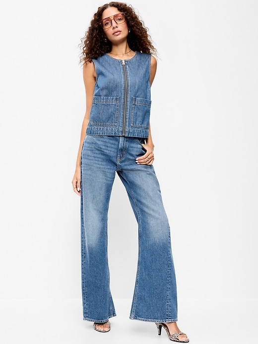 Image number 3 showing, Zip-Front Denim Utility Vest