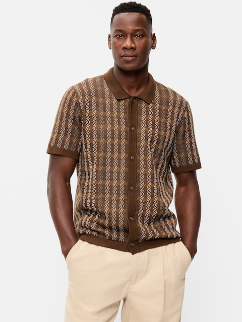 Short-Sleeve Sweater Shirt