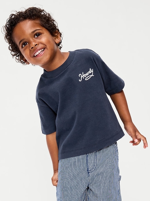 Image number 1 showing, Oversized Short-Sleeve Boxy Graphic T-Shirt for Toddler Boys