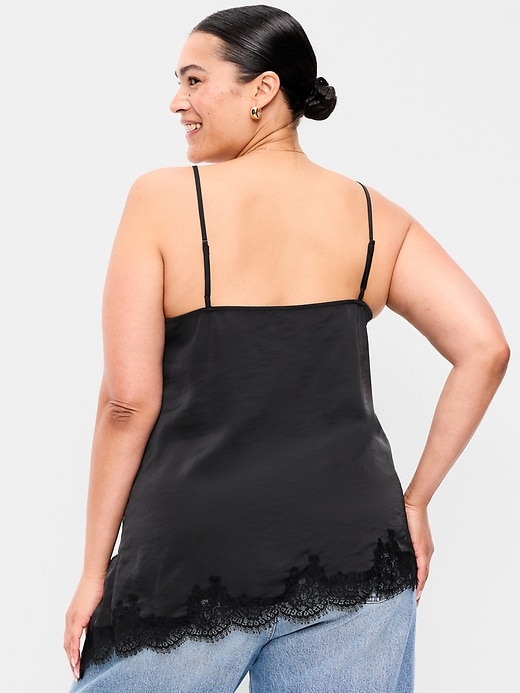 Image number 8 showing, Asymmetrical Lace-Trim Cami Top