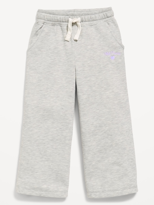 Image number 1 showing, Logo Graphic Wide-Leg Sweatpants for Toddler Girls