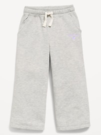 Image number 1 showing, Logo Graphic Wide-Leg Sweatpants for Toddler Girls