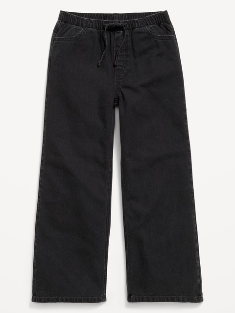 Pull-On Super Baggy Wide-Leg Denim Pants for Girls