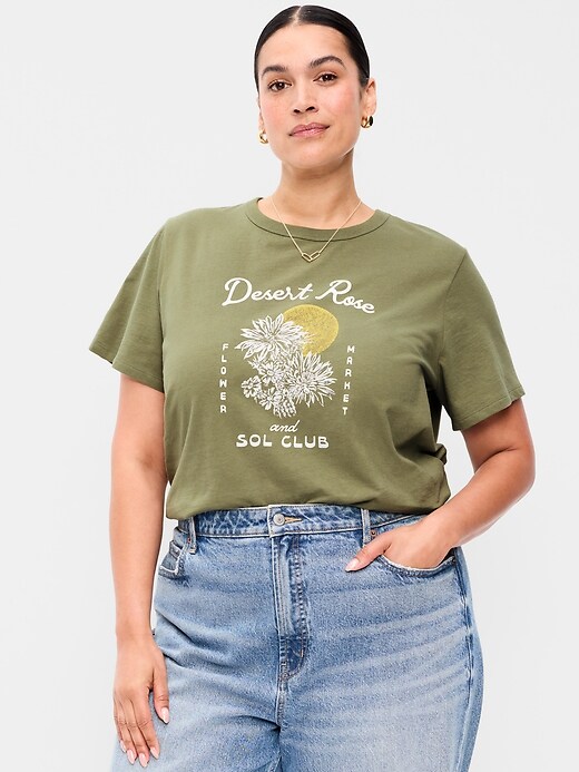 L'image numéro 8 présente T-shirt passe-partout ras du cou à imprimé