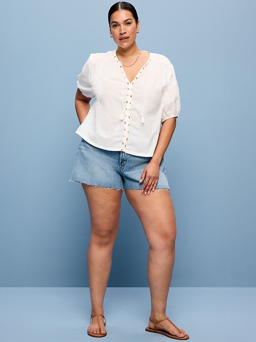 Image number 2 showing, Extra High-Waisted Denim Micro Short
