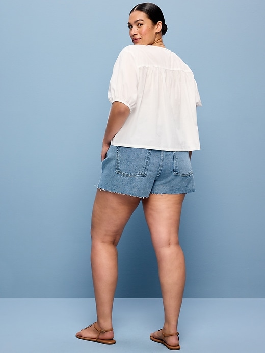 Image number 5 showing, Extra High-Waisted Denim Micro Short