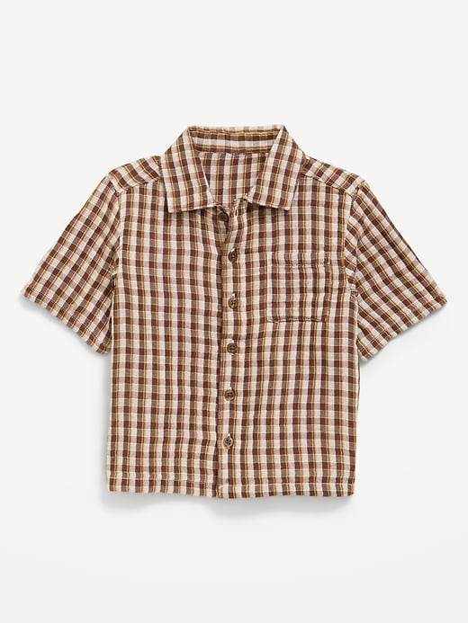 L'image numéro 1 présente Chemise en coton à double tissage à manches courtes pour tout-petit