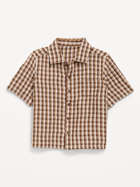 CHEMISE EN COTON À DOUBLE TISSAGE À MANCHES COURTES POUR TOUT-PETIT
