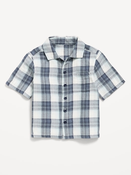 L'image numéro 1 présente Chemise en coton à double tissage à manches courtes pour tout-petit