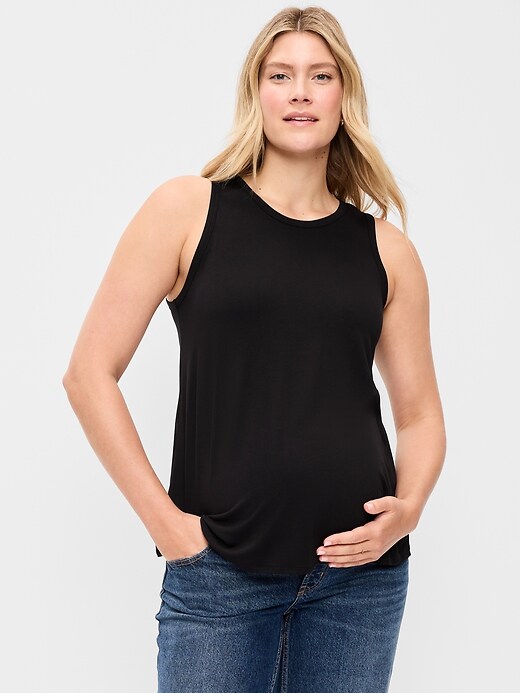 Image number 1 showing, Maternity High-Neck Relaxed Tank Top