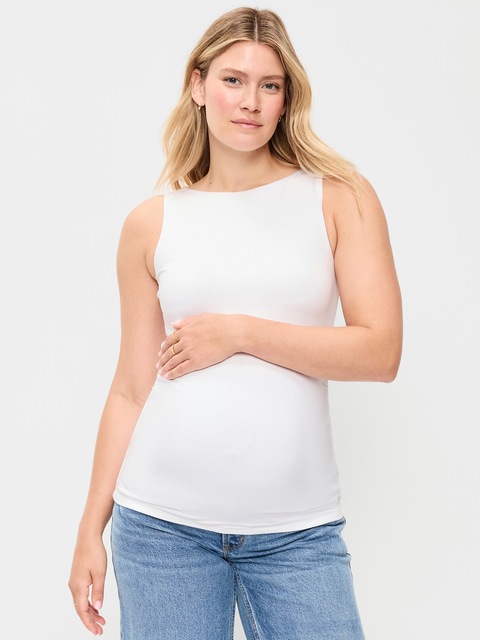 Maternity Slit-Neck Tank Top