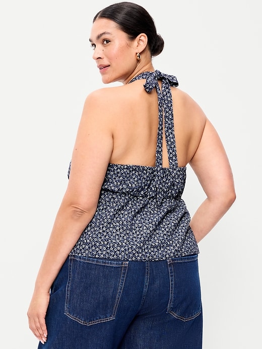 Image number 6 showing, Linen-Blend V-Neck Halter Top