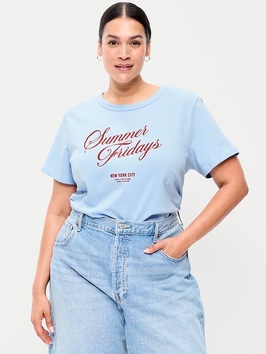 L'image numéro 7 présente T-shirt passe-partout ras du cou à imprimé