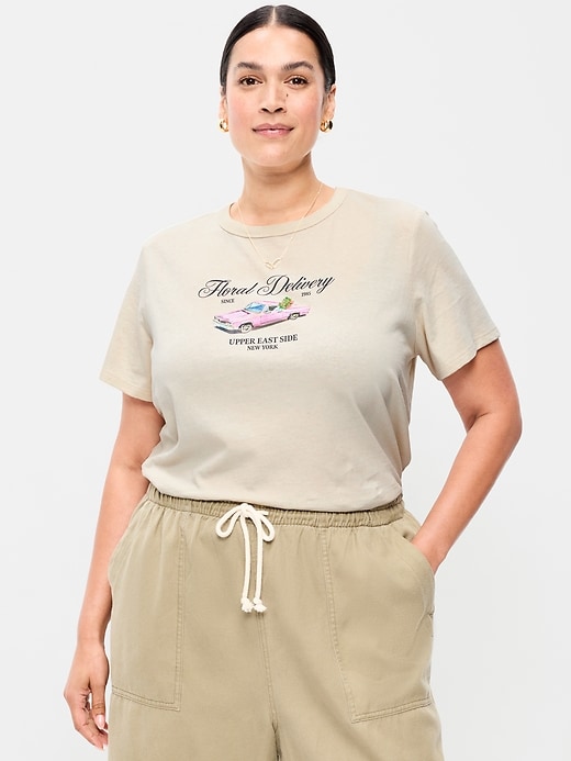 L'image numéro 6 présente T-shirt passe-partout ras du cou à imprimé