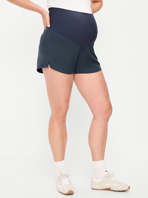 SHORT DE COURSE STRETCHTECH À TAILLE RABATTABLE DE MATERNITÉ, ENTREJAMBE DE 7,5 CM