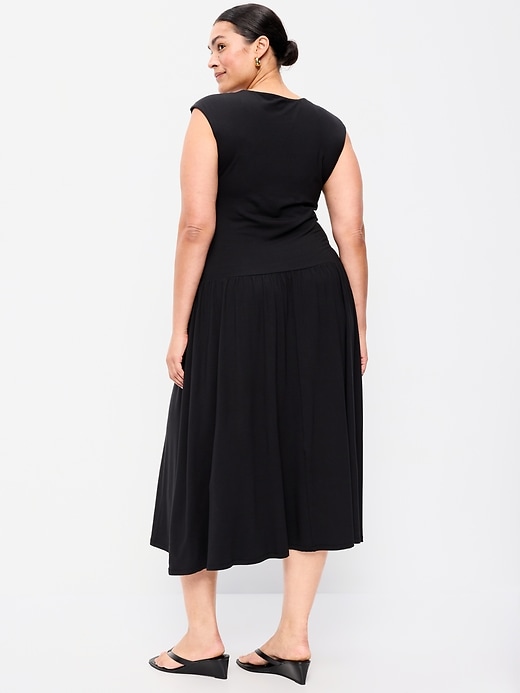 Image number 9 showing, Jersey Knit Drop-Waist Midi Dress