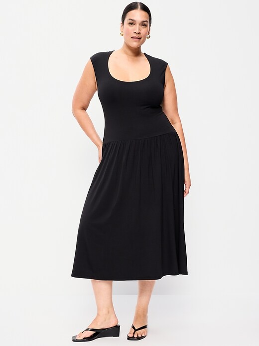 Image number 8 showing, Jersey Knit Drop-Waist Midi Dress