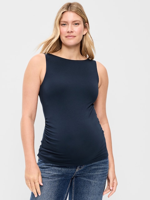 Maternity Slit-Neck Tank Top
