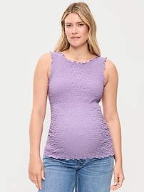 Image number 1 showing, Maternity Texured High-Neck Tank Top