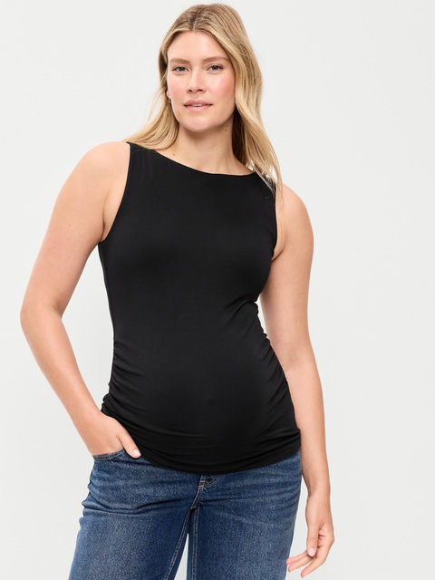 Maternity Slit-Neck Tank Top