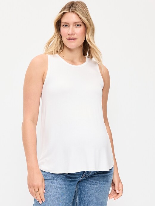 Image number 1 showing, Maternity High-Neck Relaxed Tank Top