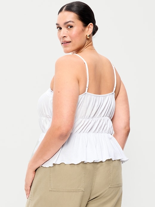 Image number 9 showing, Lace-Trim Smocked-Waist Tank Top