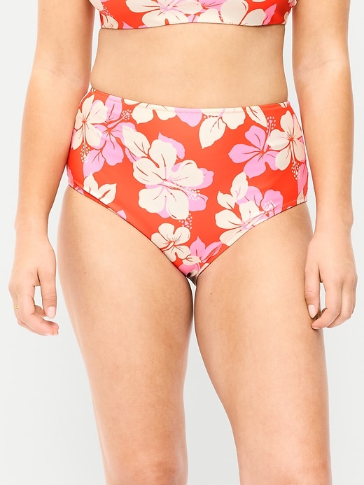 L'image numéro 5 présente Culotte de bikini à taille haute à motif