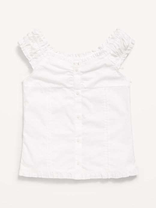 Image number 2 showing, Short-Sleeve Sweetheart-Neck Button-Front Top for Girls