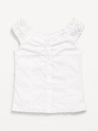 Image number 2 showing, Short-Sleeve Sweetheart-Neck Button-Front Top for Girls