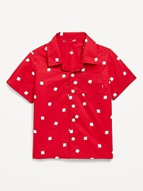 Image number 1 showing, Short-Sleeve Poplin Shirt for Toddler Boys