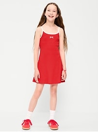 Image number 1 showing, Fitted Sleeveless Ribbed Swing Dress for Girls
