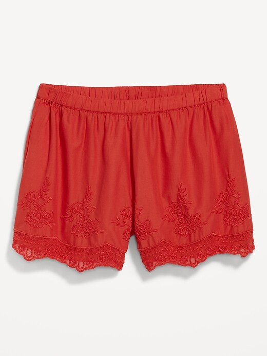 L'image numéro 9 présente Shorts à taille haute à bordure en dentelle