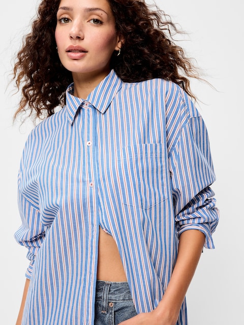 Oversized Button-Down Boyfriend Shirt