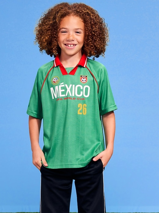L'image numéro 1 présente T-shirt en jersey à col Coupe du monde de la FIFA 26™, Mexique pour enfant