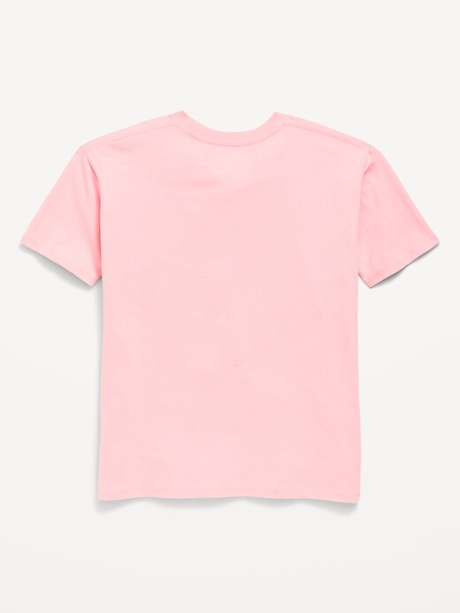 L'image numéro 2 présente T-shirt long surdimensionné à manches courtes à imprimé pour fille
