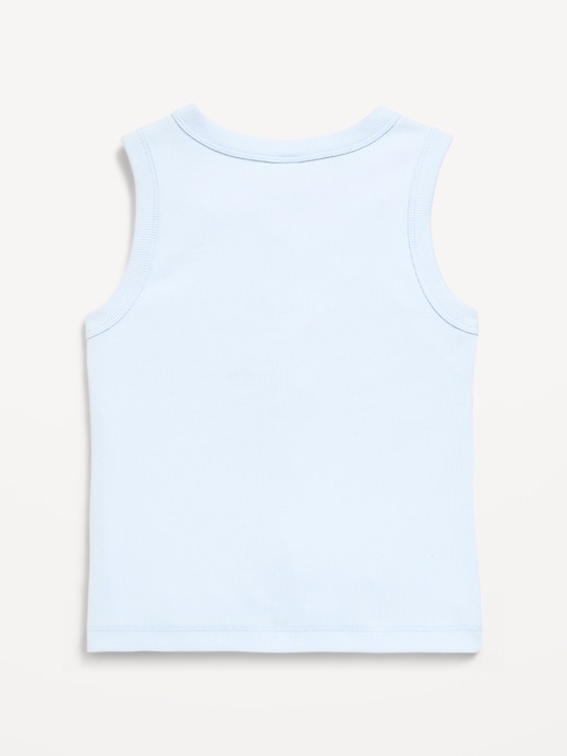 Image number 3 showing, Fitted Sleeveless Ribbed Button-Front Top for Girls