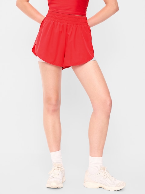 High-Waisted StretchTech 2-In-1 Run Shorts