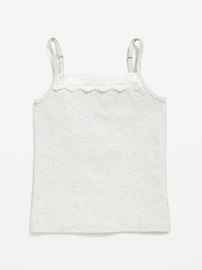 Image number 1 showing, Fitted Ribbed Lace-Trim Cami for Girls