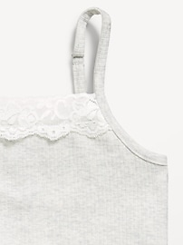 Image number 2 showing, Fitted Ribbed Lace-Trim Cami for Girls