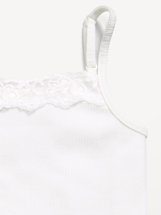 Image number 2 showing, Fitted Ribbed Lace-Trim Cami for Girls