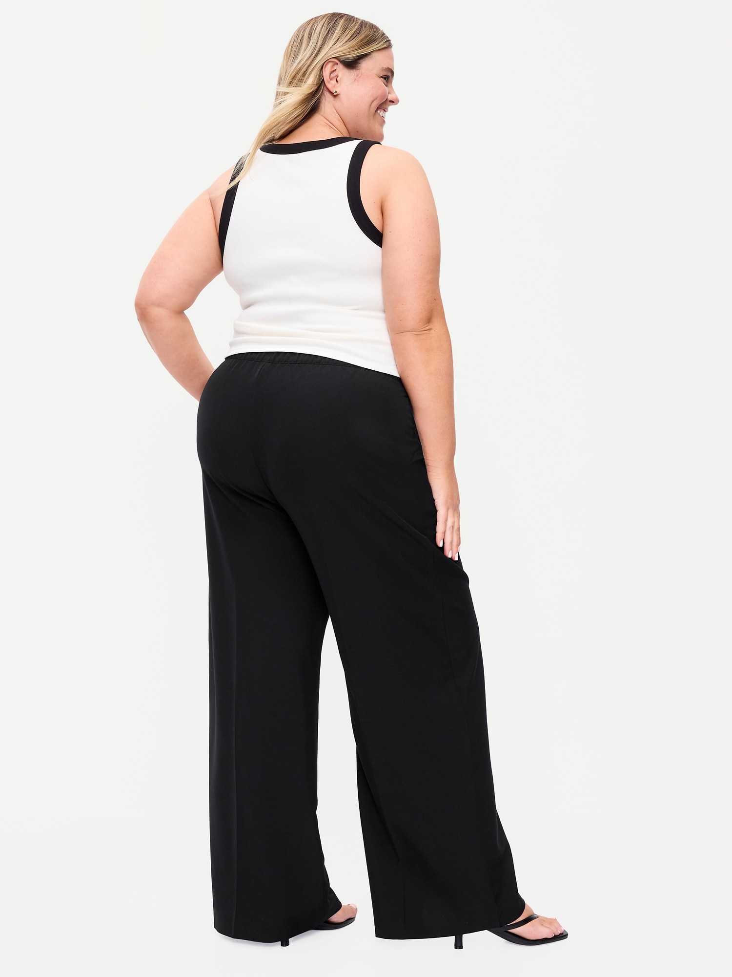High-Waisted Wide-Leg Trouser Pants