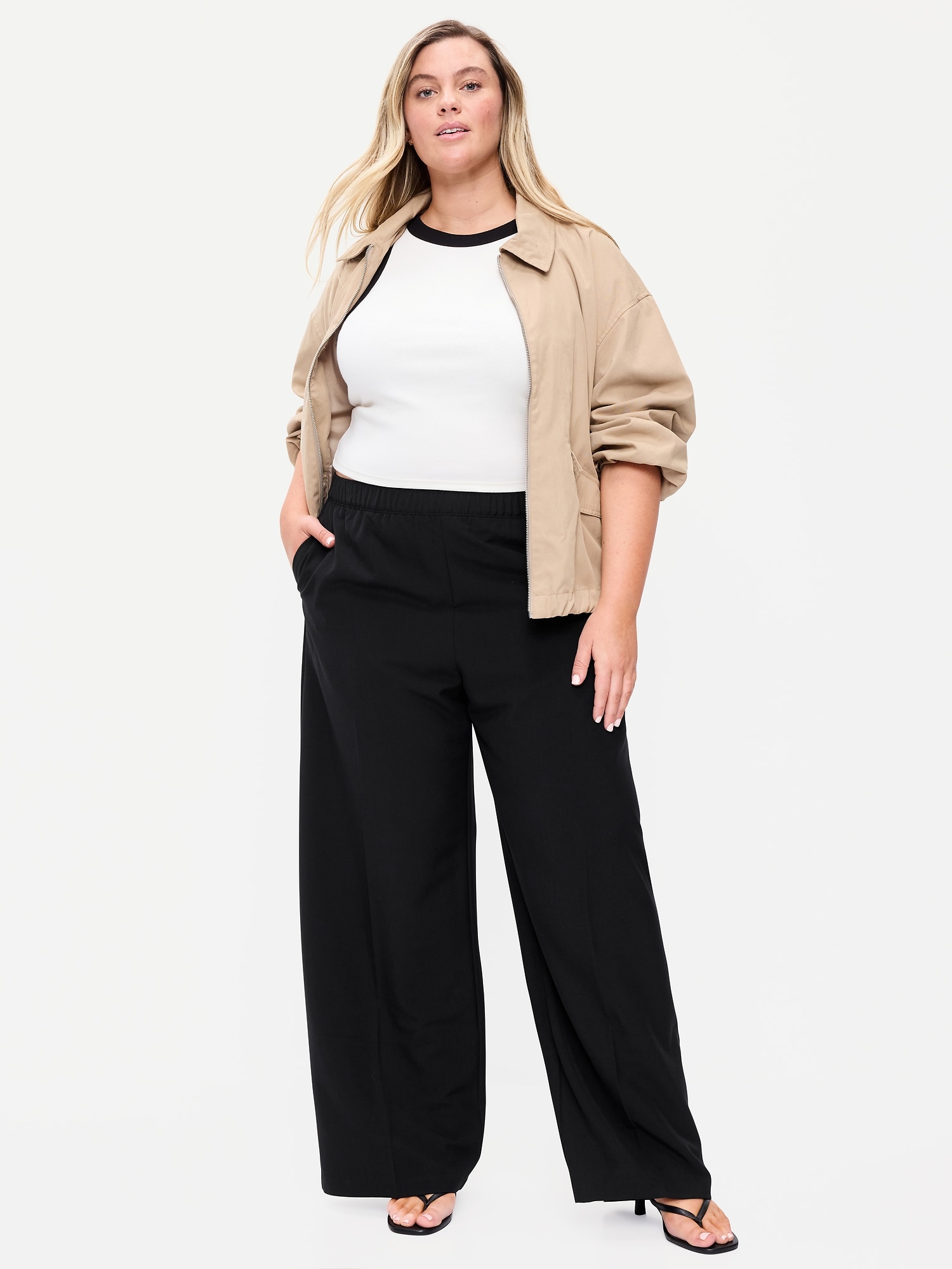 High-Waisted Wide-Leg Trouser Pants