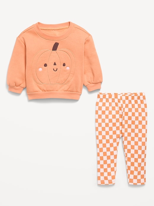 L'image numéro 2 présente Ensemble chandail en coton ouaté à imprimé et legging pour bébé