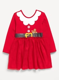 Image number 1 showing, Long-Sleeve Holiday Tutu Dress for Toddler Girls